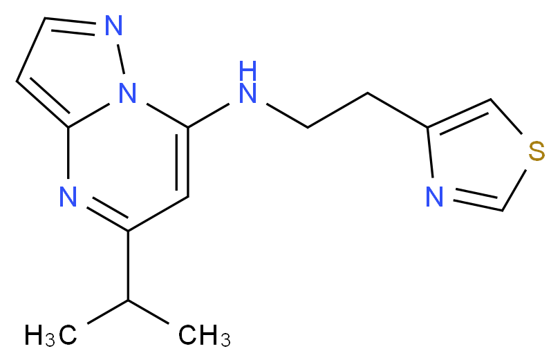 5-isopropyl-N-[2-(1,3-thiazol-4-yl)ethyl]pyrazolo[1,5-a]pyrimidin-7-amine_Molecular_structure_CAS_)