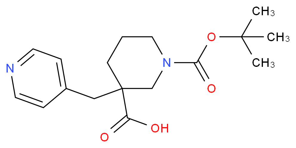 1-[(tert-butyl)oxycarbonyl]-3-Pyridin-4-ylmethylpiperidine-3-carboxylic acid_Molecular_structure_CAS_)