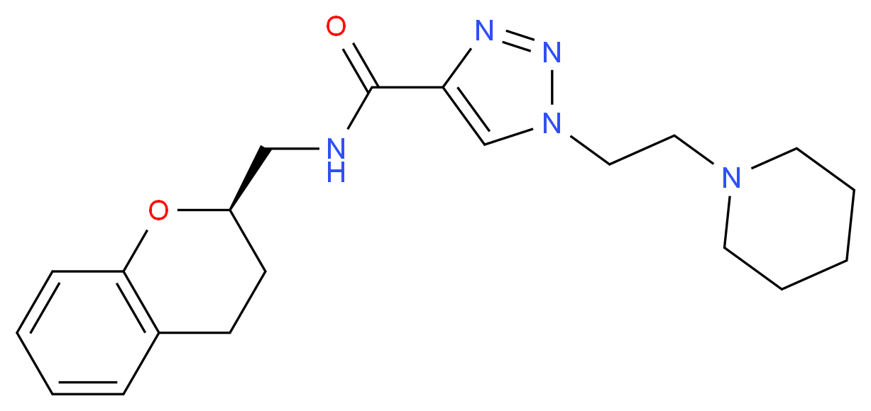 N-[(2R)-3,4-dihydro-2H-chromen-2-ylmethyl]-1-[2-(1-piperidinyl)ethyl]-1H-1,2,3-triazole-4-carboxamide_Molecular_structure_CAS_)
