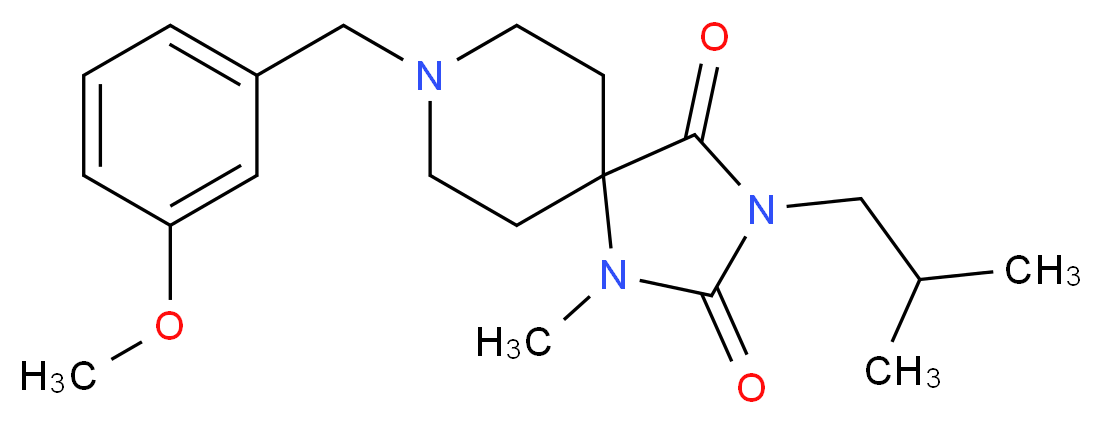 3-isobutyl-8-(3-methoxybenzyl)-1-methyl-1,3,8-triazaspiro[4.5]decane-2,4-dione_Molecular_structure_CAS_)