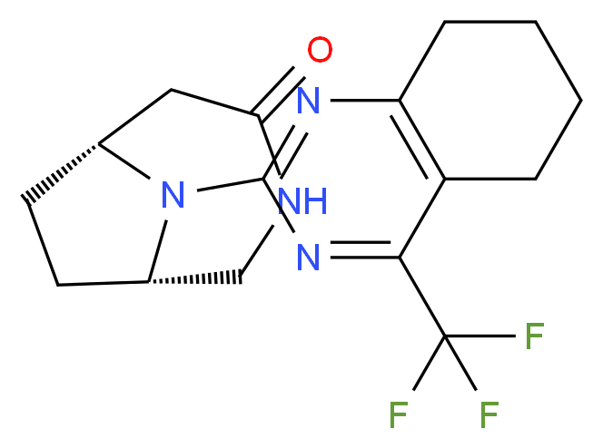 (1S*,6R*)-9-[4-(trifluoromethyl)-5,6,7,8-tetrahydroquinazolin-2-yl]-3,9-diazabicyclo[4.2.1]nonan-4-one_Molecular_structure_CAS_)