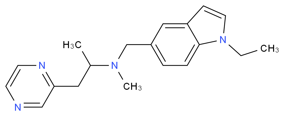 N-[(1-ethyl-1H-indol-5-yl)methyl]-N-methyl-1-pyrazin-2-ylpropan-2-amine_Molecular_structure_CAS_)