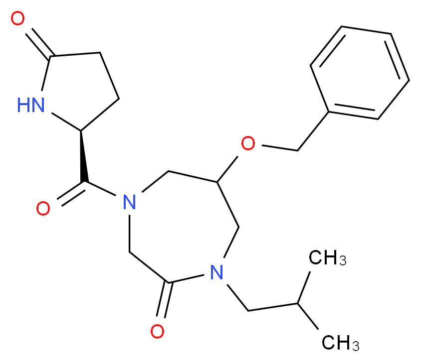 6-(benzyloxy)-1-isobutyl-4-{[(2S)-5-oxo-2-pyrrolidinyl]carbonyl}-1,4-diazepan-2-one_Molecular_structure_CAS_)