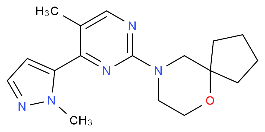 9-[5-methyl-4-(1-methyl-1H-pyrazol-5-yl)pyrimidin-2-yl]-6-oxa-9-azaspiro[4.5]decane_Molecular_structure_CAS_)
