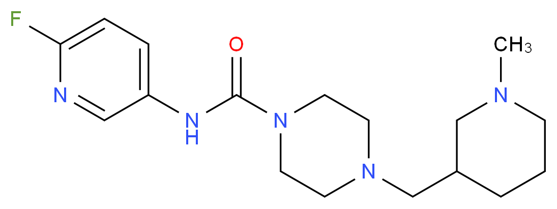 N-(6-fluoropyridin-3-yl)-4-[(1-methylpiperidin-3-yl)methyl]piperazine-1-carboxamide_Molecular_structure_CAS_)