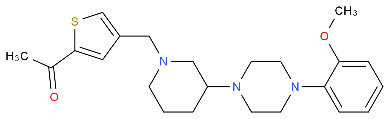 1-[4-({3-[4-(2-methoxyphenyl)-1-piperazinyl]-1-piperidinyl}methyl)-2-thienyl]ethanone_Molecular_structure_CAS_)