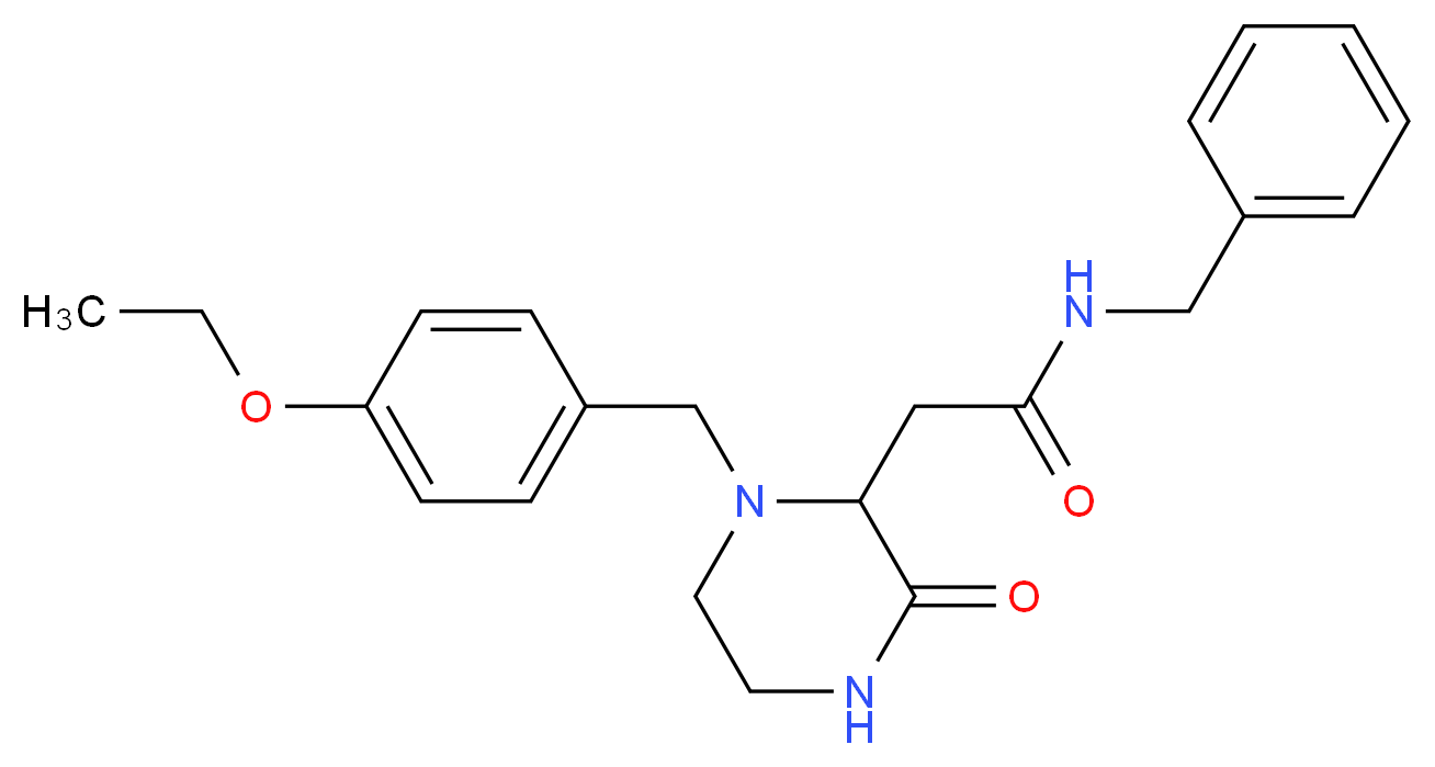 N-benzyl-2-[1-(4-ethoxybenzyl)-3-oxo-2-piperazinyl]acetamide_Molecular_structure_CAS_)