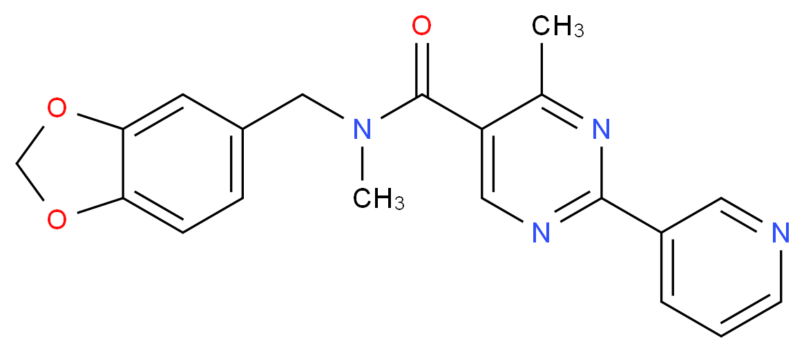 N-(1,3-benzodioxol-5-ylmethyl)-N,4-dimethyl-2-pyridin-3-ylpyrimidine-5-carboxamide_Molecular_structure_CAS_)