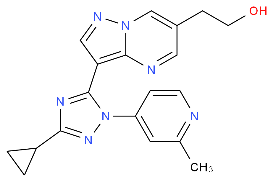 2-{3-[3-cyclopropyl-1-(2-methylpyridin-4-yl)-1H-1,2,4-triazol-5-yl]pyrazolo[1,5-a]pyrimidin-6-yl}ethanol_Molecular_structure_CAS_)