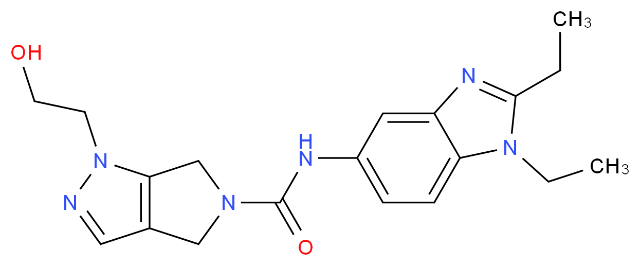 N-(1,2-diethyl-1H-benzimidazol-5-yl)-1-(2-hydroxyethyl)-4,6-dihydropyrrolo[3,4-c]pyrazole-5(1H)-carboxamide_Molecular_structure_CAS_)