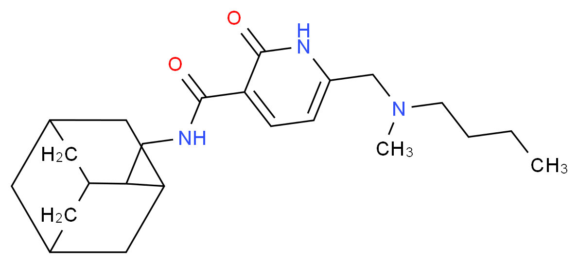 N-(2-adamantylmethyl)-6-{[butyl(methyl)amino]methyl}-2-oxo-1,2-dihydro-3-pyridinecarboxamide_Molecular_structure_CAS_)