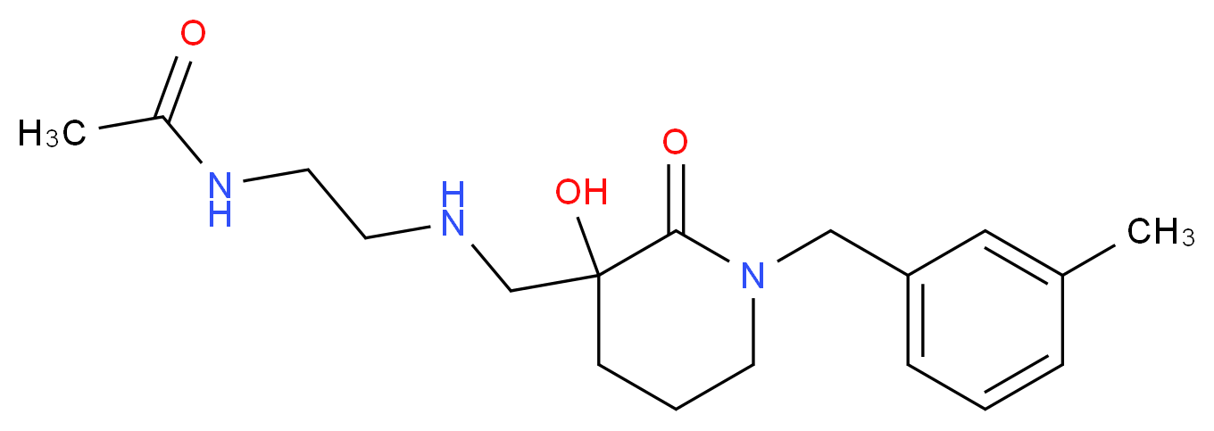 N-[2-({[3-hydroxy-1-(3-methylbenzyl)-2-oxopiperidin-3-yl]methyl}amino)ethyl]acetamide_Molecular_structure_CAS_)
