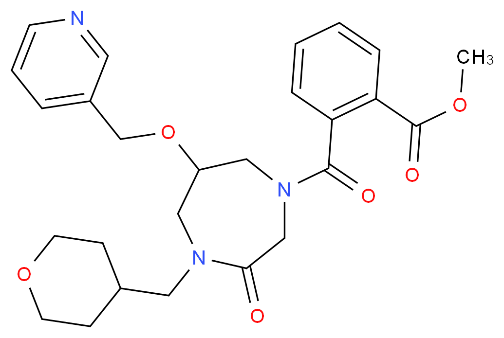 methyl 2-{[3-oxo-6-(3-pyridinylmethoxy)-4-(tetrahydro-2H-pyran-4-ylmethyl)-1,4-diazepan-1-yl]carbonyl}benzoate_Molecular_structure_CAS_)