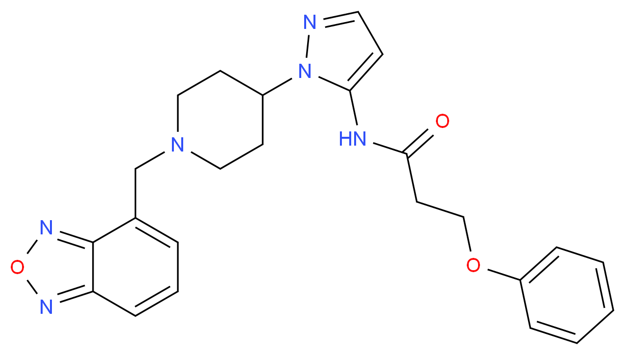 N-{1-[1-(2,1,3-benzoxadiazol-4-ylmethyl)-4-piperidinyl]-1H-pyrazol-5-yl}-3-phenoxypropanamide_Molecular_structure_CAS_)