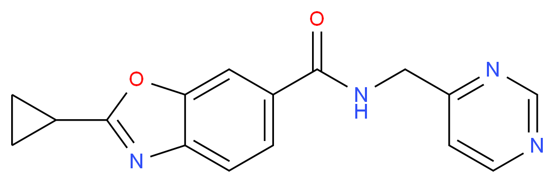 2-cyclopropyl-N-(4-pyrimidinylmethyl)-1,3-benzoxazole-6-carboxamide_Molecular_structure_CAS_)