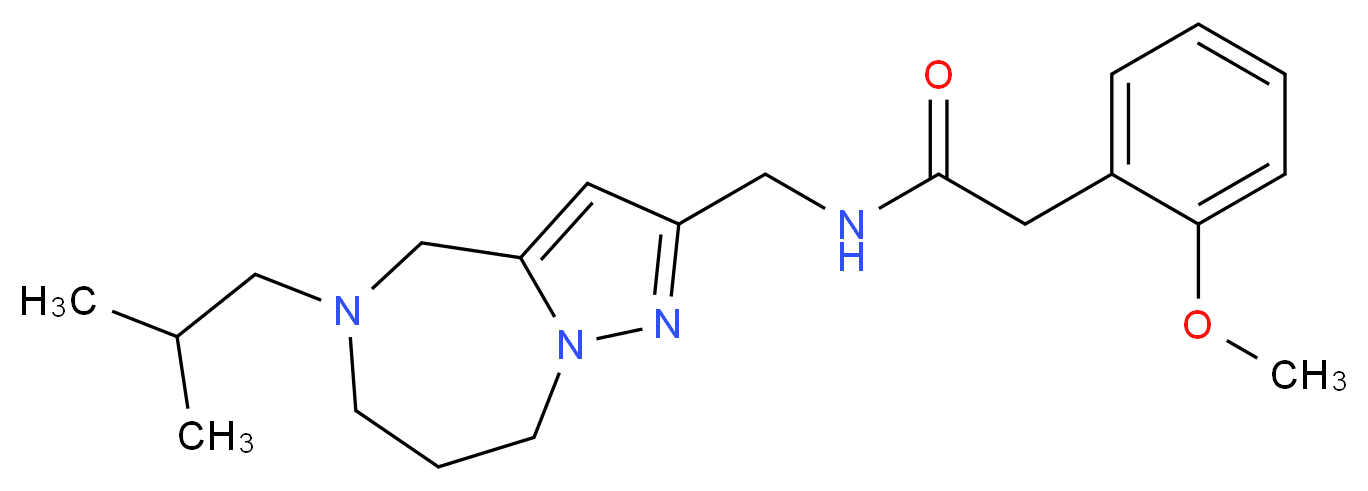 N-[(5-isobutyl-5,6,7,8-tetrahydro-4H-pyrazolo[1,5-a][1,4]diazepin-2-yl)methyl]-2-(2-methoxyphenyl)acetamide_Molecular_structure_CAS_)