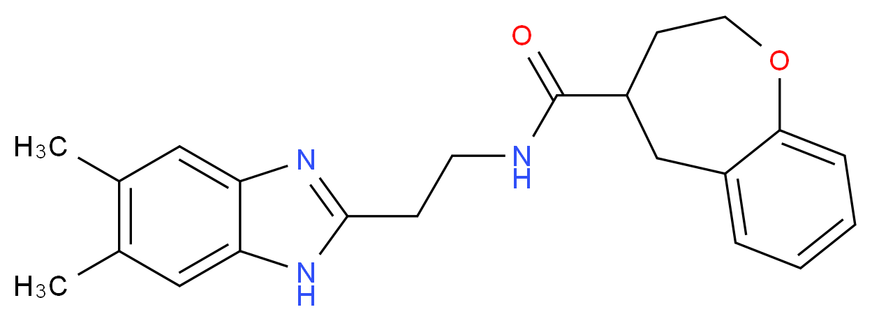 N-[2-(5,6-dimethyl-1H-benzimidazol-2-yl)ethyl]-2,3,4,5-tetrahydro-1-benzoxepine-4-carboxamide_Molecular_structure_CAS_)