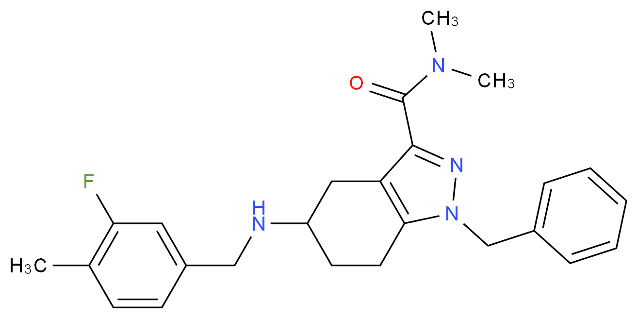 1-benzyl-5-[(3-fluoro-4-methylbenzyl)amino]-N,N-dimethyl-4,5,6,7-tetrahydro-1H-indazole-3-carboxamide_Molecular_structure_CAS_)