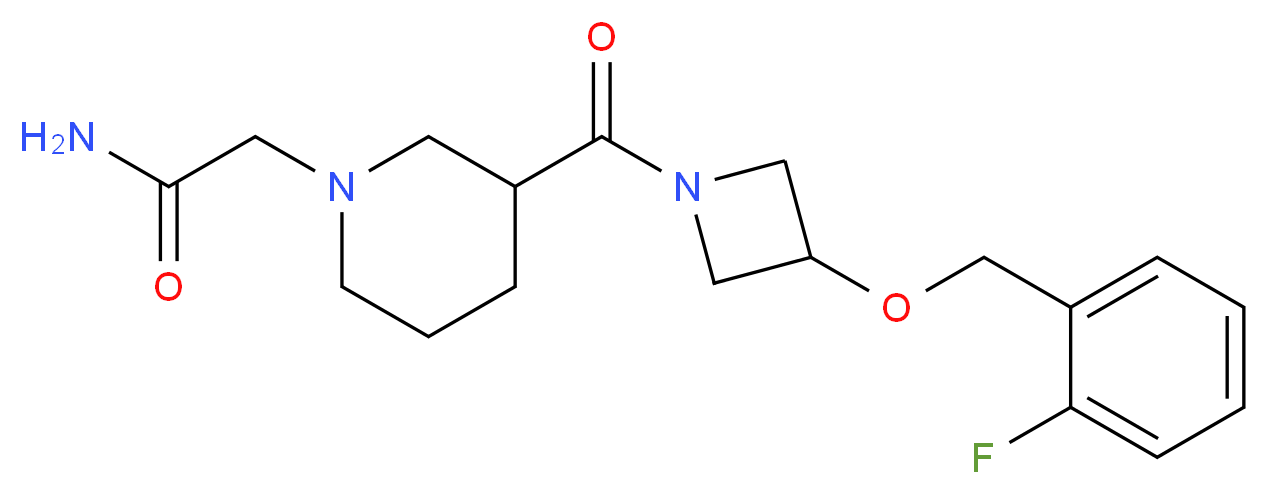 2-[3-({3-[(2-fluorobenzyl)oxy]-1-azetidinyl}carbonyl)-1-piperidinyl]acetamide_Molecular_structure_CAS_)