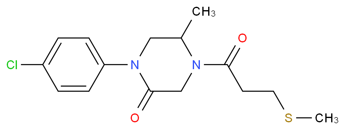 1-(4-chlorophenyl)-5-methyl-4-[3-(methylthio)propanoyl]-2-piperazinone_Molecular_structure_CAS_)