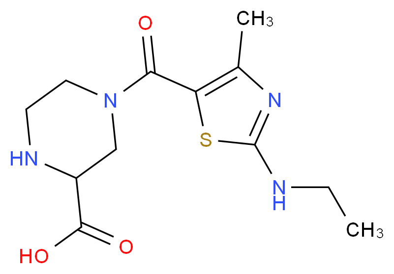 4-{[2-(ethylamino)-4-methyl-1,3-thiazol-5-yl]carbonyl}piperazine-2-carboxylic acid_Molecular_structure_CAS_)