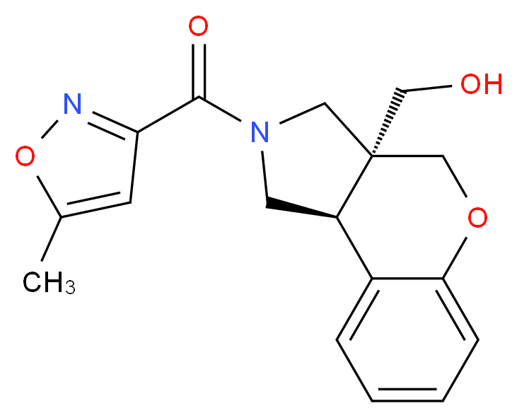 [(3aS*,9bS*)-2-[(5-methylisoxazol-3-yl)carbonyl]-1,2,3,9b-tetrahydrochromeno[3,4-c]pyrrol-3a(4H)-yl]methanol_Molecular_structure_CAS_)