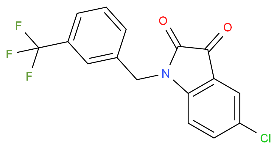 5-Chloro-1-[3-(trifluoromethyl)benzyl]-1H-indole-2,3-dione_Molecular_structure_CAS_)