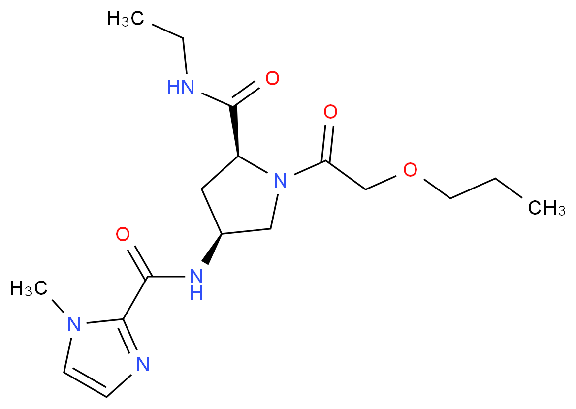 (4S)-N-ethyl-4-{[(1-methyl-1H-imidazol-2-yl)carbonyl]amino}-1-(propoxyacetyl)-L-prolinamide_Molecular_structure_CAS_)