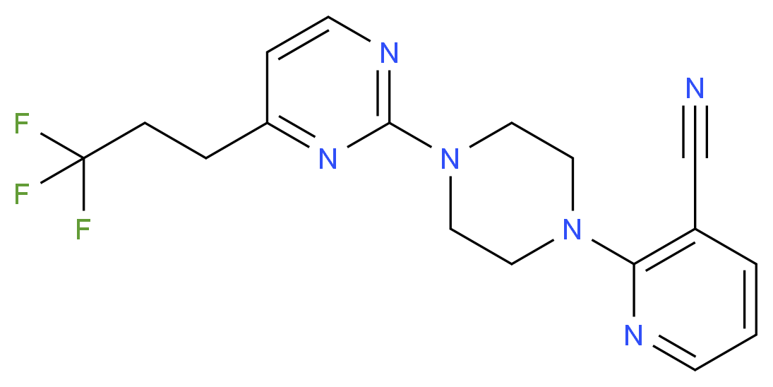 2-{4-[4-(3,3,3-trifluoropropyl)pyrimidin-2-yl]piperazin-1-yl}nicotinonitrile_Molecular_structure_CAS_)