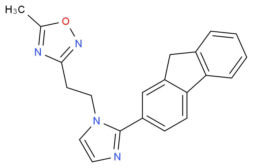3-{2-[2-(9H-fluoren-2-yl)-1H-imidazol-1-yl]ethyl}-5-methyl-1,2,4-oxadiazole_Molecular_structure_CAS_)