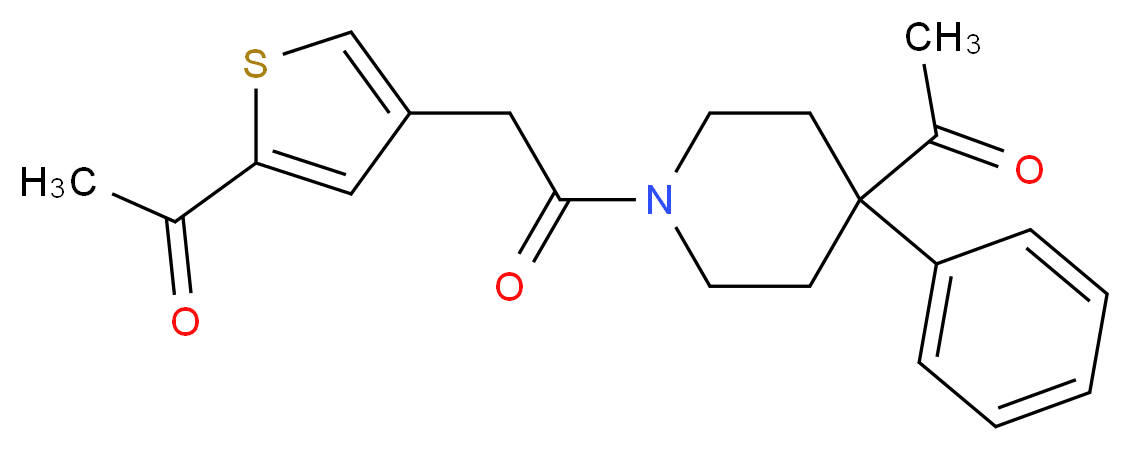 1-{4-[2-(4-acetyl-4-phenyl-1-piperidinyl)-2-oxoethyl]-2-thienyl}ethanone_Molecular_structure_CAS_)