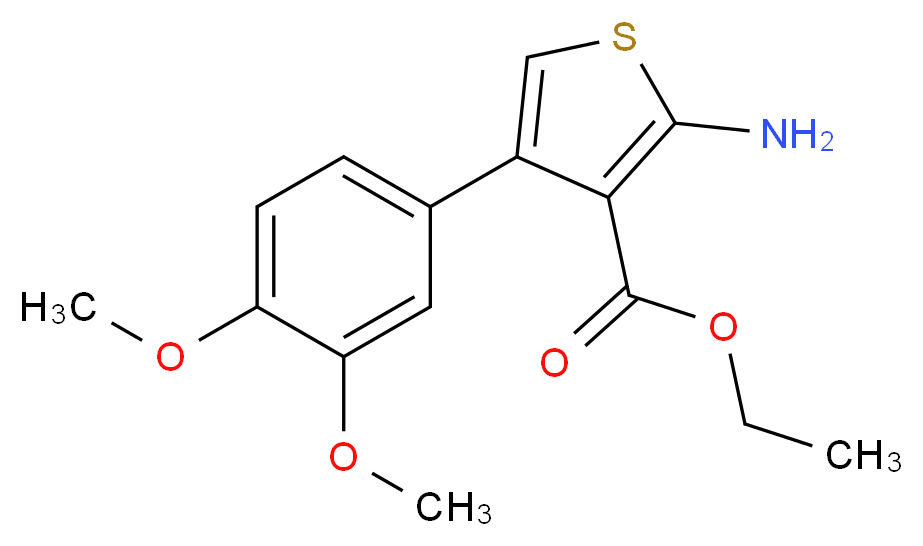 2-Amino-4-(3,4-dimethoxy-phenyl)-thiophene-3-carboxylic acid ethyl ester_Molecular_structure_CAS_15854-12-3)