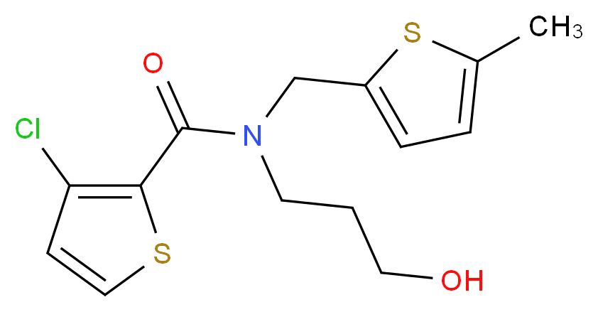 3-chloro-N-(3-hydroxypropyl)-N-[(5-methyl-2-thienyl)methyl]thiophene-2-carboxamide_Molecular_structure_CAS_)