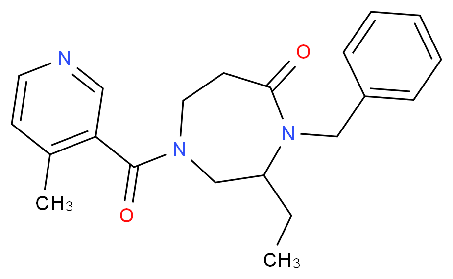 4-benzyl-3-ethyl-1-[(4-methylpyridin-3-yl)carbonyl]-1,4-diazepan-5-one_Molecular_structure_CAS_)
