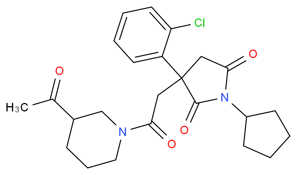 3-[2-(3-acetyl-1-piperidinyl)-2-oxoethyl]-3-(2-chlorophenyl)-1-cyclopentyl-2,5-pyrrolidinedione_Molecular_structure_CAS_)