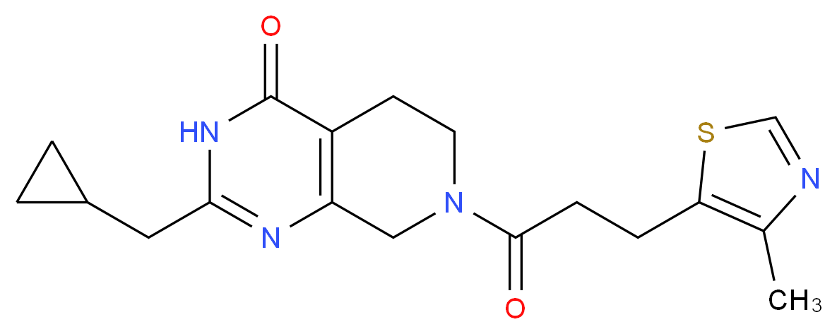 2-(cyclopropylmethyl)-7-[3-(4-methyl-1,3-thiazol-5-yl)propanoyl]-5,6,7,8-tetrahydropyrido[3,4-d]pyrimidin-4(3H)-one_Molecular_structure_CAS_)
