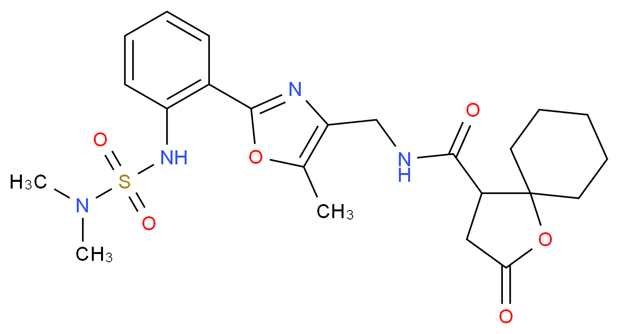 N-{[2-(2-{[(dimethylamino)sulfonyl]amino}phenyl)-5-methyl-1,3-oxazol-4-yl]methyl}-2-oxo-1-oxaspiro[4.5]decane-4-carboxamide_Molecular_structure_CAS_)