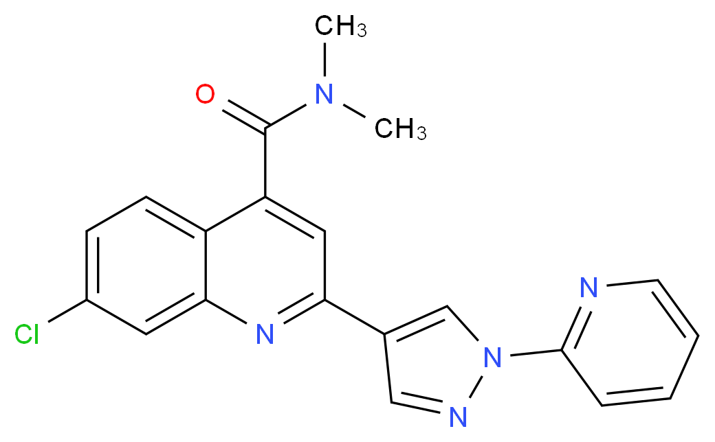7-chloro-N,N-dimethyl-2-(1-pyridin-2-yl-1H-pyrazol-4-yl)quinoline-4-carboxamide_Molecular_structure_CAS_)