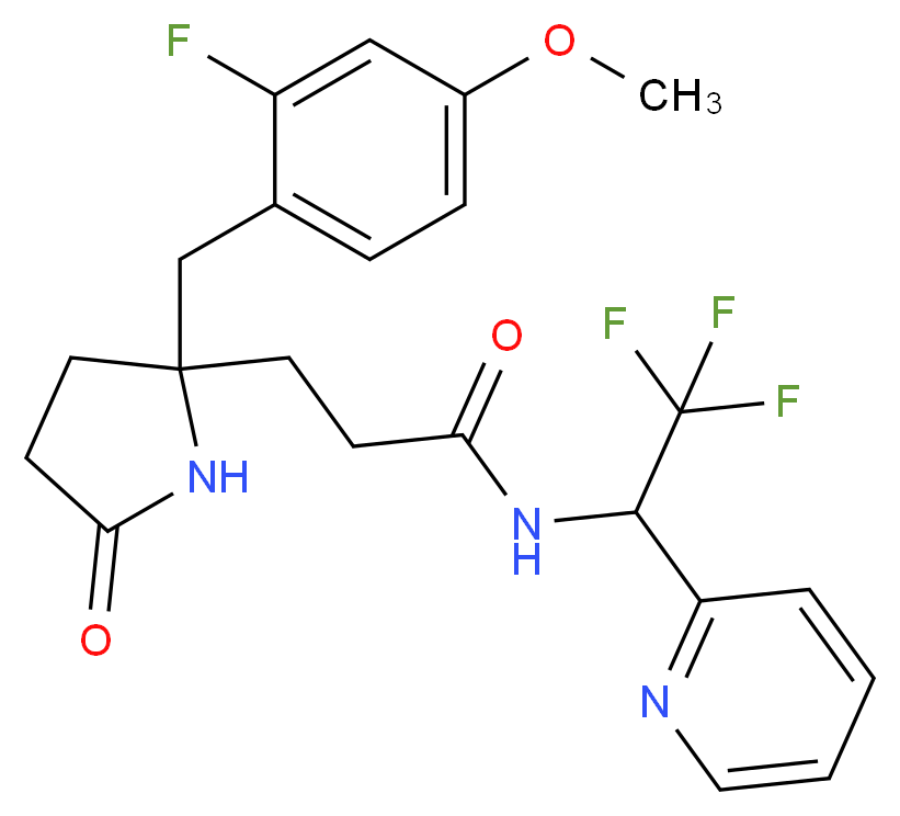 3-[2-(2-fluoro-4-methoxybenzyl)-5-oxo-2-pyrrolidinyl]-N-[2,2,2-trifluoro-1-(2-pyridinyl)ethyl]propanamide_Molecular_structure_CAS_)