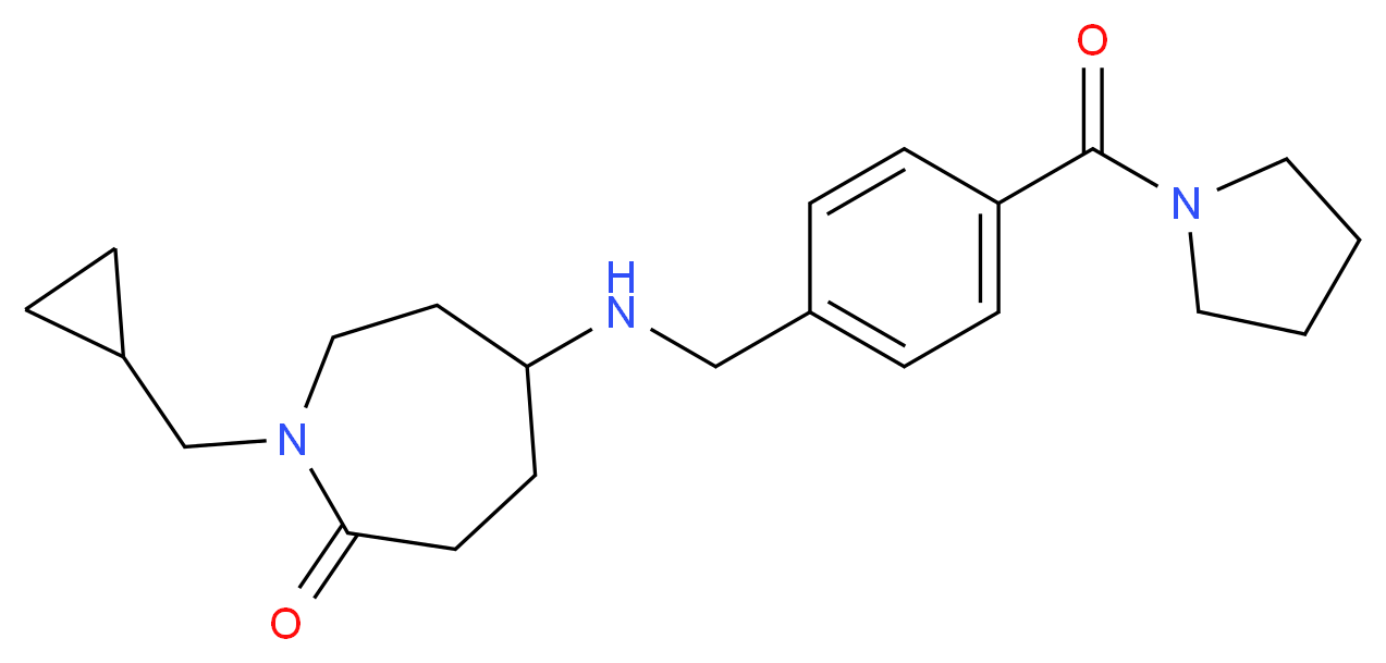 1-(cyclopropylmethyl)-5-{[4-(pyrrolidin-1-ylcarbonyl)benzyl]amino}azepan-2-one_Molecular_structure_CAS_)