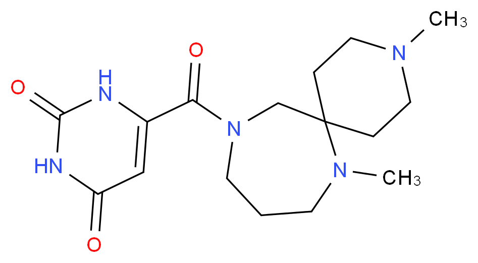 6-[(3,7-dimethyl-3,7,11-triazaspiro[5.6]dodec-11-yl)carbonyl]pyrimidine-2,4(1H,3H)-dione_Molecular_structure_CAS_)