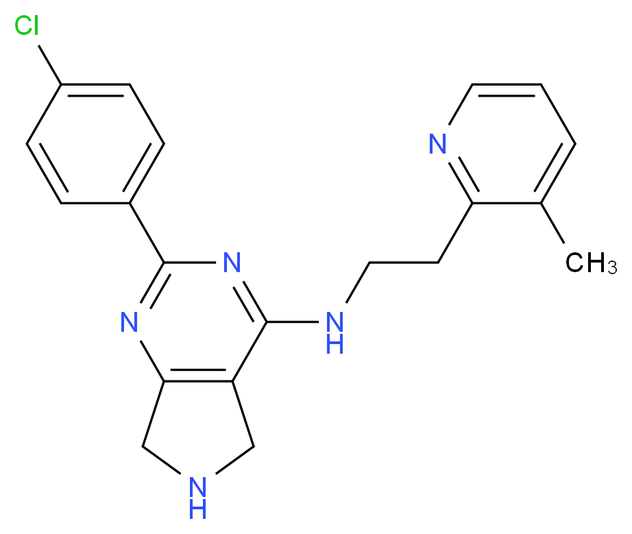 2-(4-chlorophenyl)-N-[2-(3-methyl-2-pyridinyl)ethyl]-6,7-dihydro-5H-pyrrolo[3,4-d]pyrimidin-4-amine_Molecular_structure_CAS_)