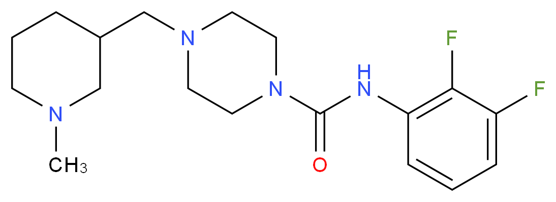 N-(2,3-difluorophenyl)-4-[(1-methylpiperidin-3-yl)methyl]piperazine-1-carboxamide_Molecular_structure_CAS_)