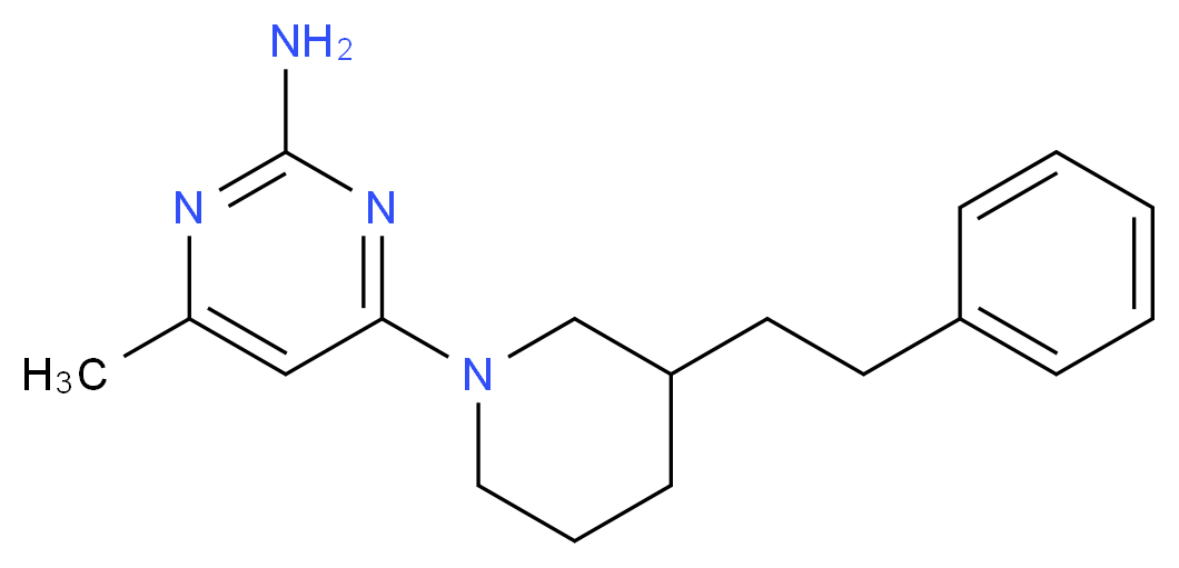 4-methyl-6-[3-(2-phenylethyl)-1-piperidinyl]-2-pyrimidinamine_Molecular_structure_CAS_)