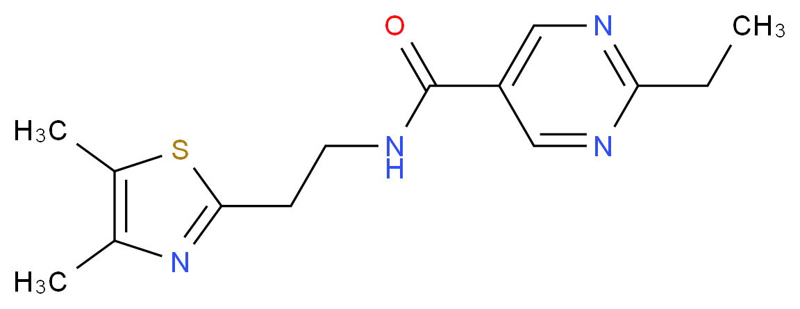 N-[2-(4,5-dimethyl-1,3-thiazol-2-yl)ethyl]-2-ethyl-5-pyrimidinecarboxamide_Molecular_structure_CAS_)