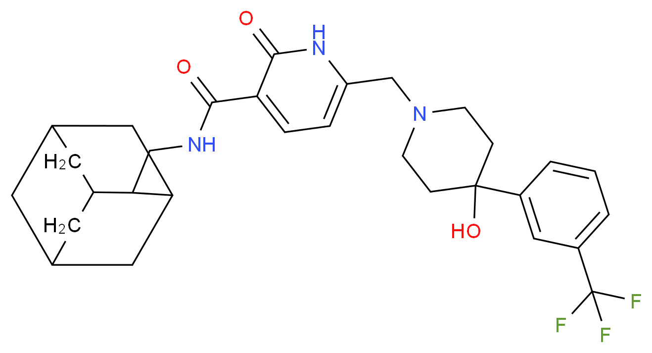 N-(2-adamantylmethyl)-6-({4-hydroxy-4-[3-(trifluoromethyl)phenyl]-1-piperidinyl}methyl)-2-oxo-1,2-dihydro-3-pyridinecarboxamide_Molecular_structure_CAS_)