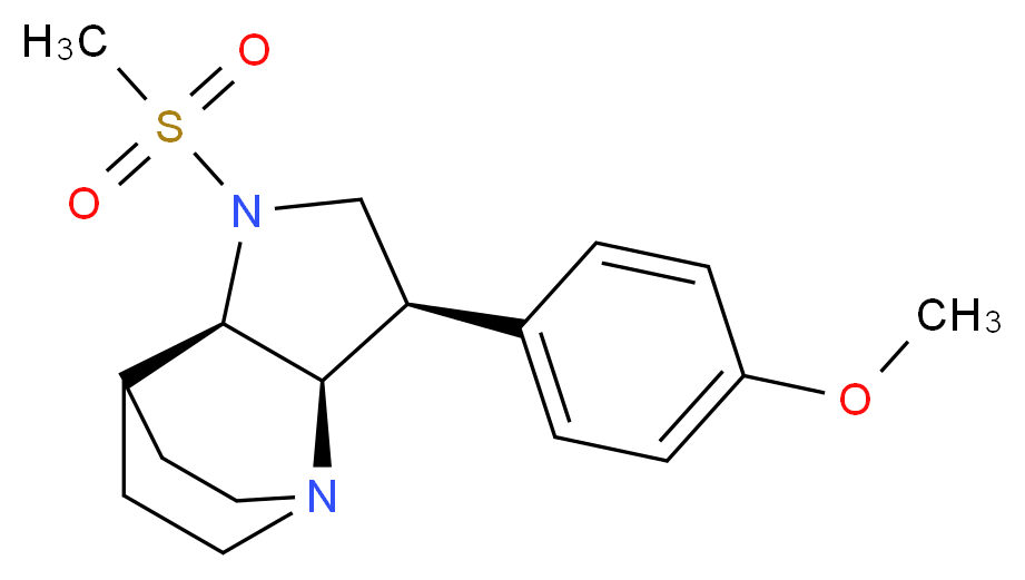 (3R*,3aR*,7aR*)-3-(4-methoxyphenyl)-1-(methylsulfonyl)octahydro-4,7-ethanopyrrolo[3,2-b]pyridine_Molecular_structure_CAS_)