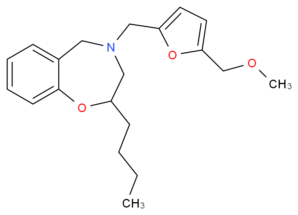 2-butyl-4-{[5-(methoxymethyl)-2-furyl]methyl}-2,3,4,5-tetrahydro-1,4-benzoxazepine_Molecular_structure_CAS_)