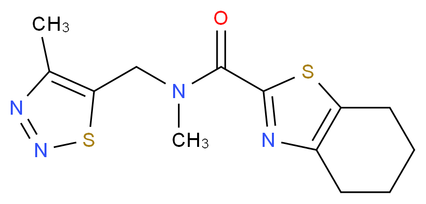 N-methyl-N-[(4-methyl-1,2,3-thiadiazol-5-yl)methyl]-4,5,6,7-tetrahydro-1,3-benzothiazole-2-carboxamide_Molecular_structure_CAS_)