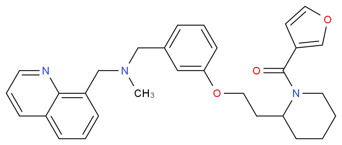 (3-{2-[1-(3-furoyl)-2-piperidinyl]ethoxy}benzyl)methyl(8-quinolinylmethyl)amine_Molecular_structure_CAS_)